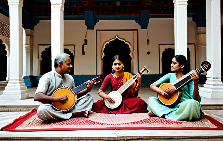 무형문화유산 - "A vibrant folk dance performance in Rajasthan, India, featuring dancers in colorful, traditional gh...