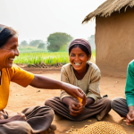 문화인류학 연구 방법 - Prompt: Vibrant Village Life: Immersive Participant Observation**

A dynamic, realistic photograph c...