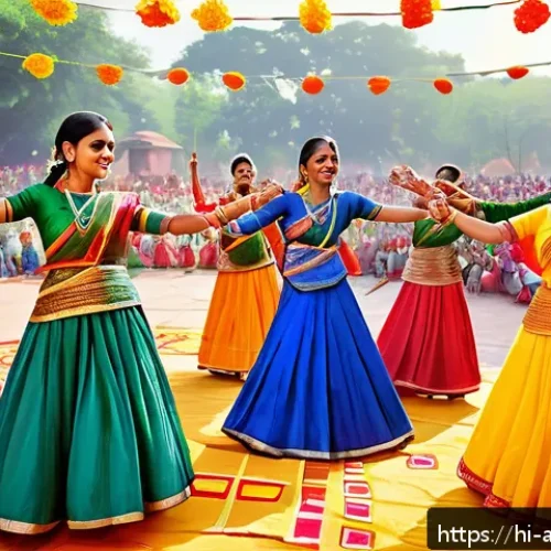 Home 32 종교와 문화의 비교 연구 - A vibrant Indian cultural festival scene featuring diverse people dressed in traditional ethnic atti...