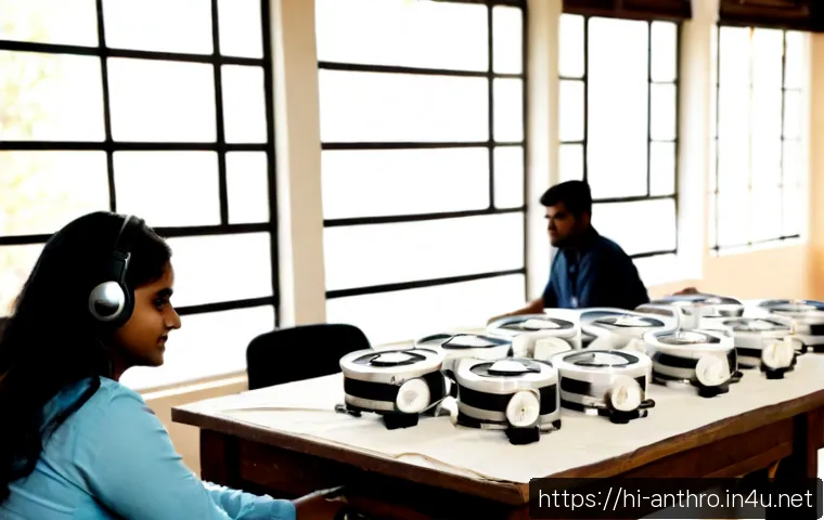 Home 17 문화산업 연구 - Photorealistic cultural industry research scene in India, diverse Hindi-speaking researchers analyzi...